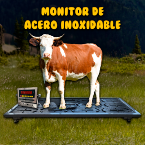 Báscula Ganadera Portable 2 Toneladas + Monitor acero inoxidable